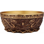 Solid Brass Feng Shui Double Dragon Wealth Bowl