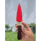 Handmade Red Obsidian Dagger with Wood Handle