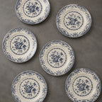 Victorian-Inspired Blue Rose Porcelain Dinner Set
