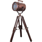 Vintage-Style Nautical Tripod Spotlight Floor Lamp