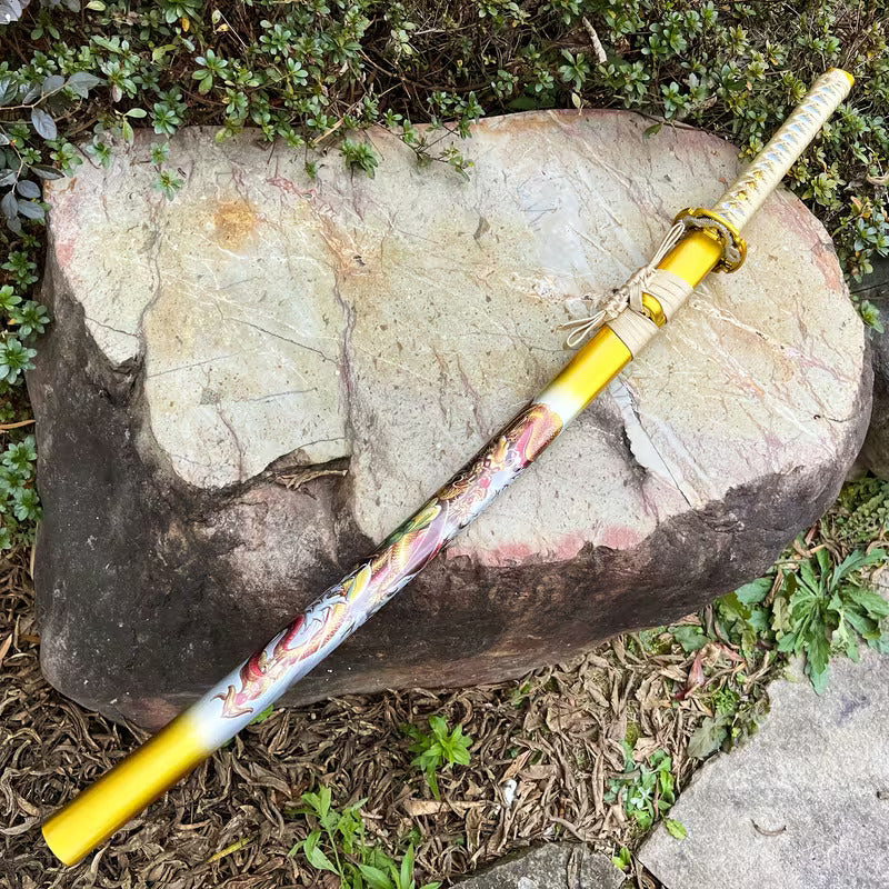 Handmade Carbon Steel Katana with Dragon Scabbard