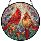 Cardinal Stained Glass Suncatcher