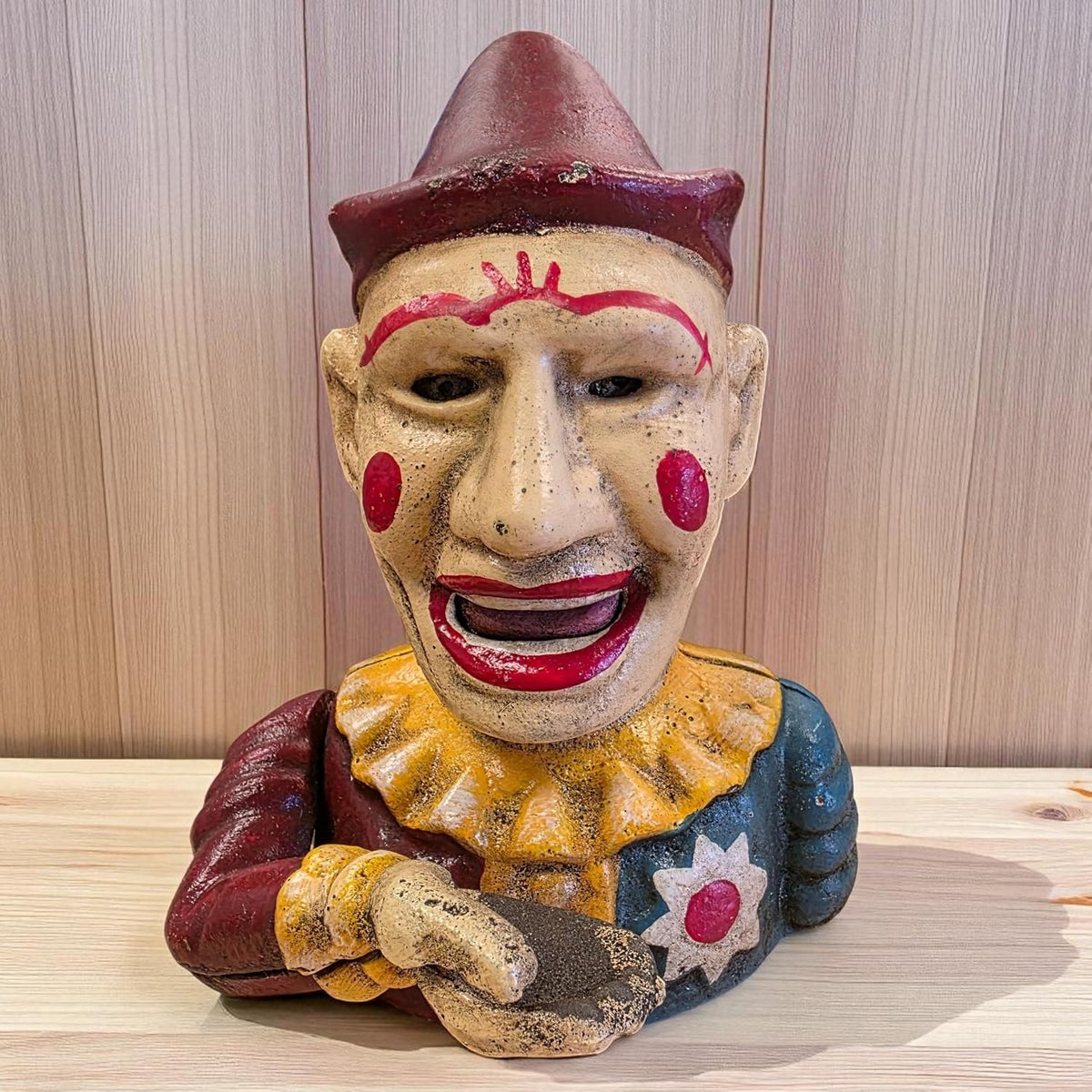 Cast Iron Mechanical Clown Vintage-Style Coin Bank