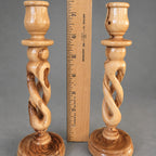 Hand-Carved Bethlehem Olive Wood Candle Holders