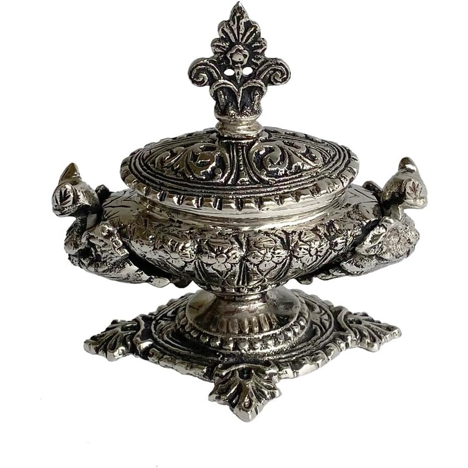Antique-Style Dragon Brass Inkwell with Ink Cup