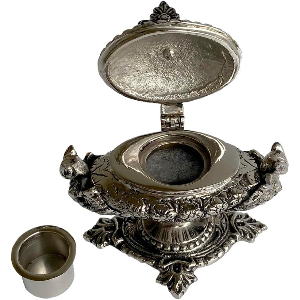 Antique-Style Dragon Brass Inkwell with Ink Cup