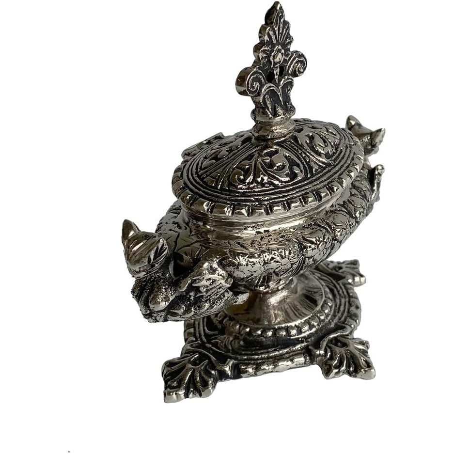 Antique-Style Dragon Brass Inkwell with Ink Cup