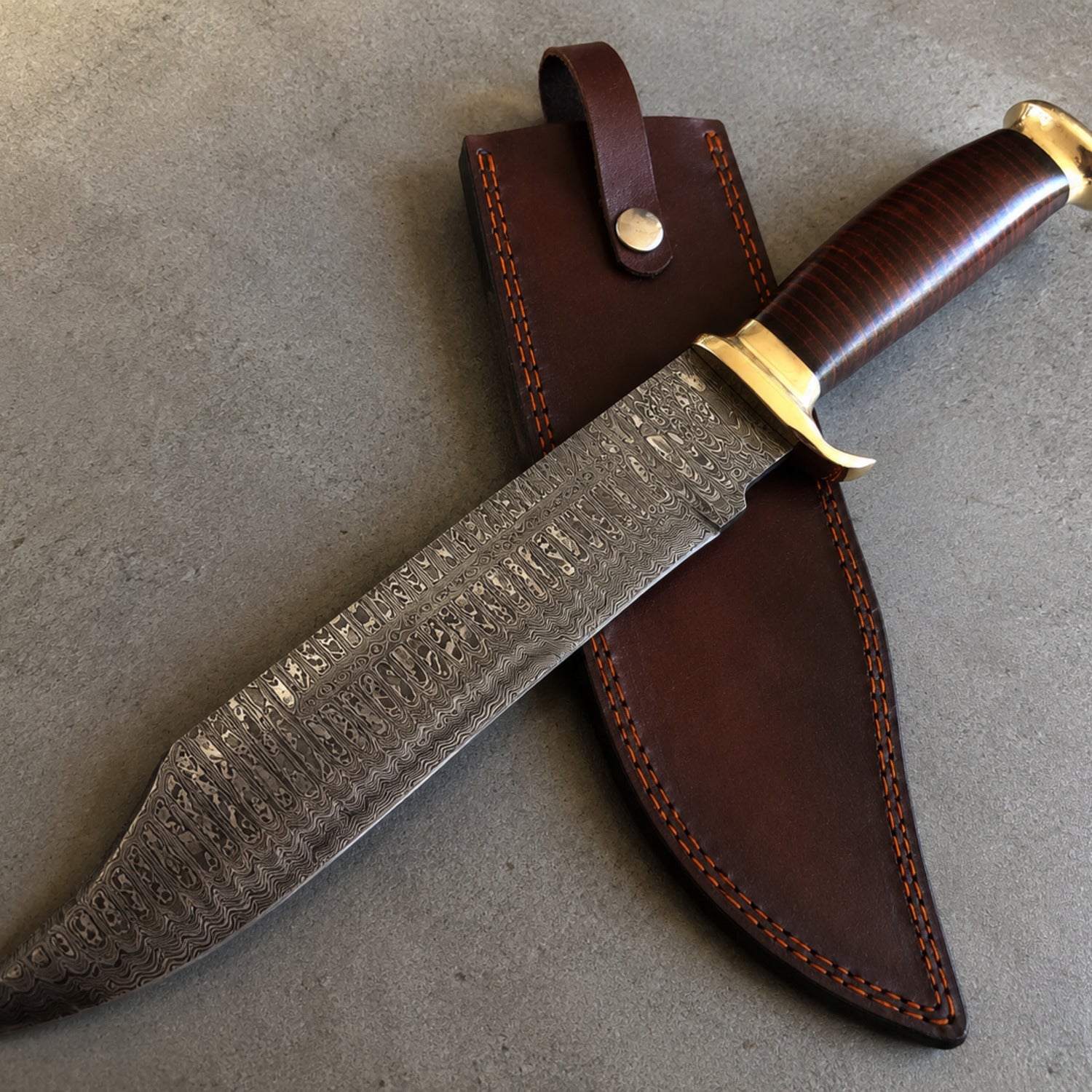 Handcrafted Bowie Knife with Leather Sheath