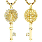 St. Benedict Gold-Plated Sterling Silver Pendant Necklace