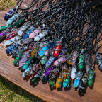 20 Assorted Stone-Style Prism Pendant Necklaces