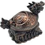 Bronze-Tone Metal Feng Shui Dragon Turtle