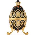 Black Faberge-Style Enameled Trinket Box