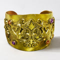 Gold-Plated Dragon Cuff with Amber and Iris Crystals
