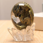 Dragon in Clear Resin Egg with Crystal-Style Base