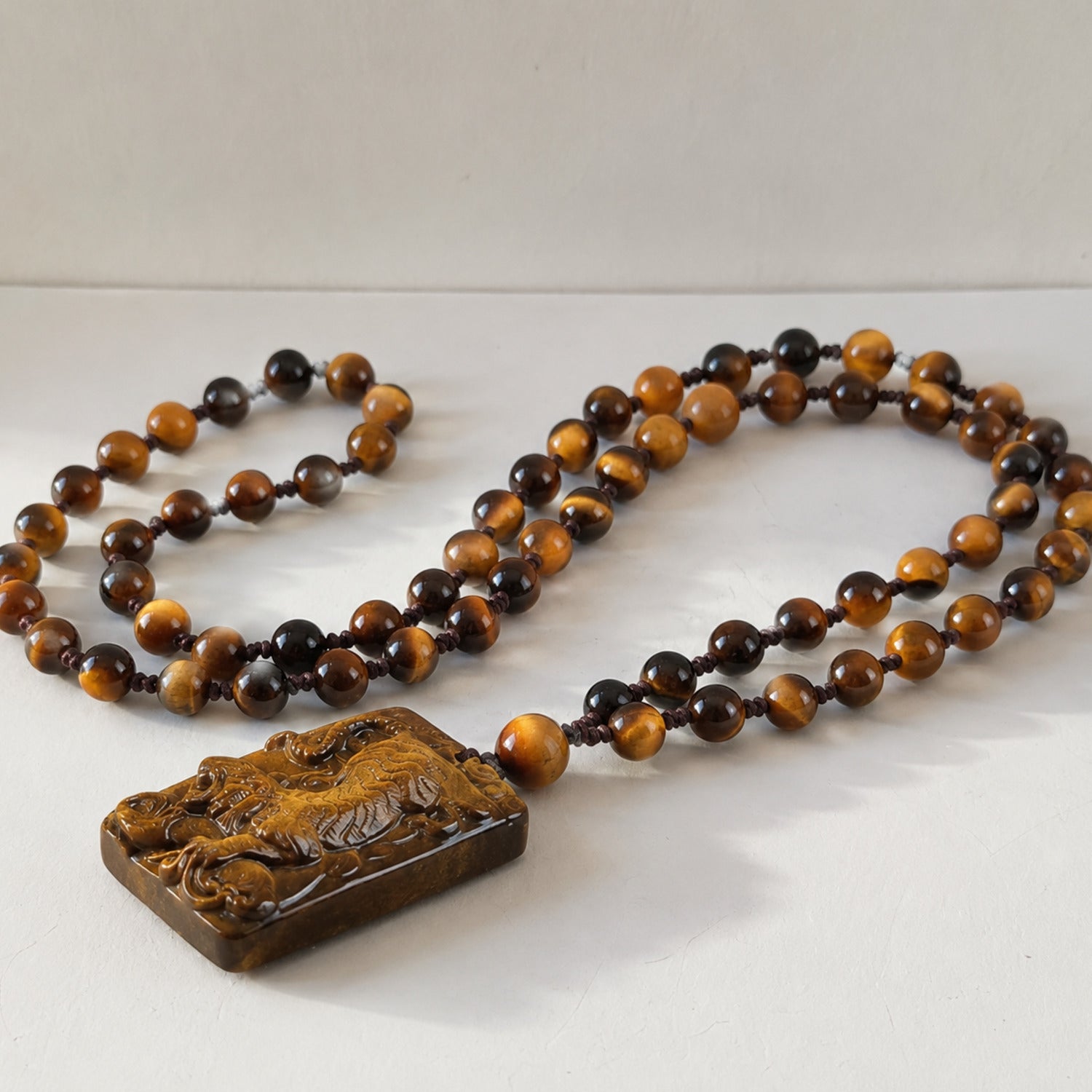 Natural Tiger’s-Eye Pendant Tiger Necklace