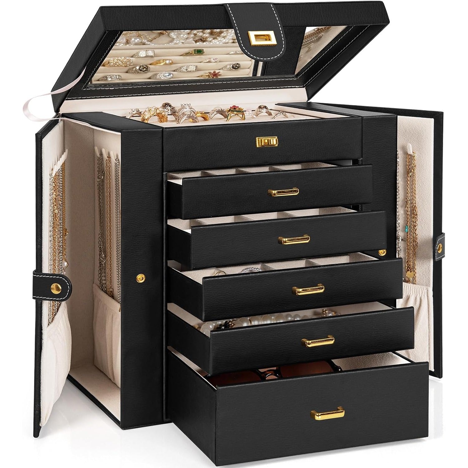 Jewelry Box Organizer with Mirror