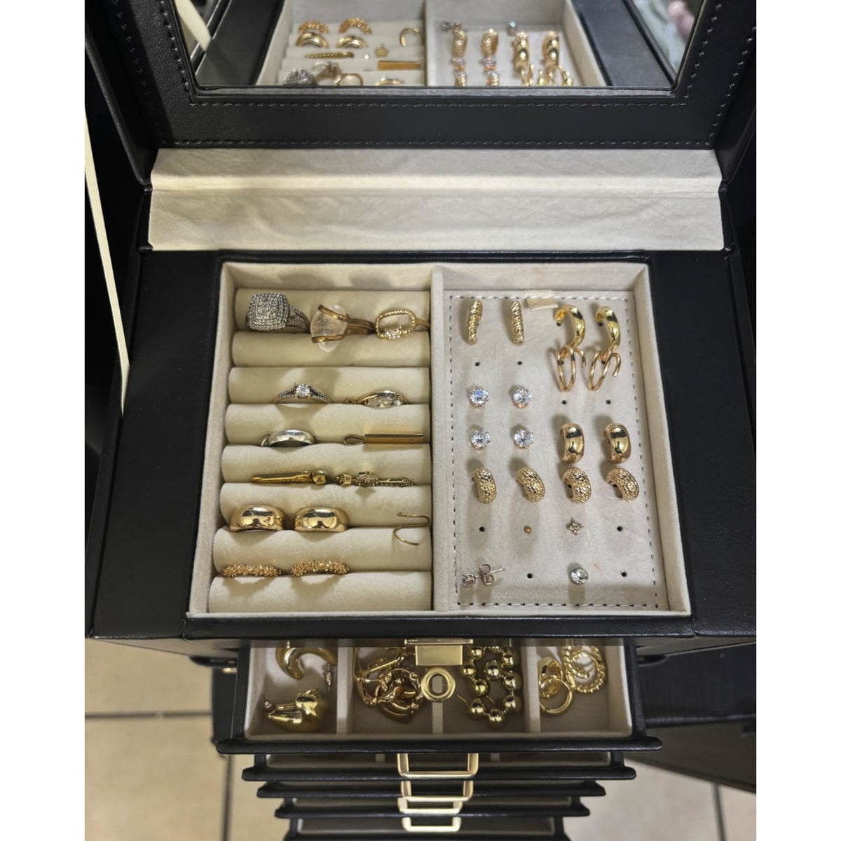 Jewelry Box Organizer with Mirror