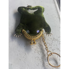 Handmade Beaded Frog Coin Purse Keychain