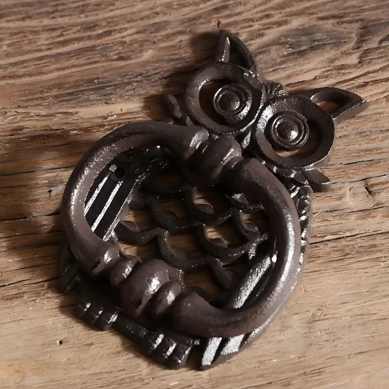 European-Style Cast Iron Owl Door Knocker