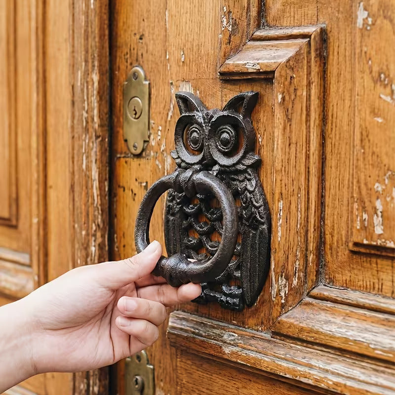 European-Style Cast Iron Owl Door Knocker