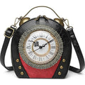 Steampunk-Style Clock Face Crossbody Handbag