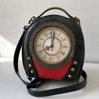 Steampunk-Style Clock Face Crossbody Handbag