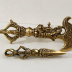 Pair of Handmade Brass Vajra Amulet Ornaments