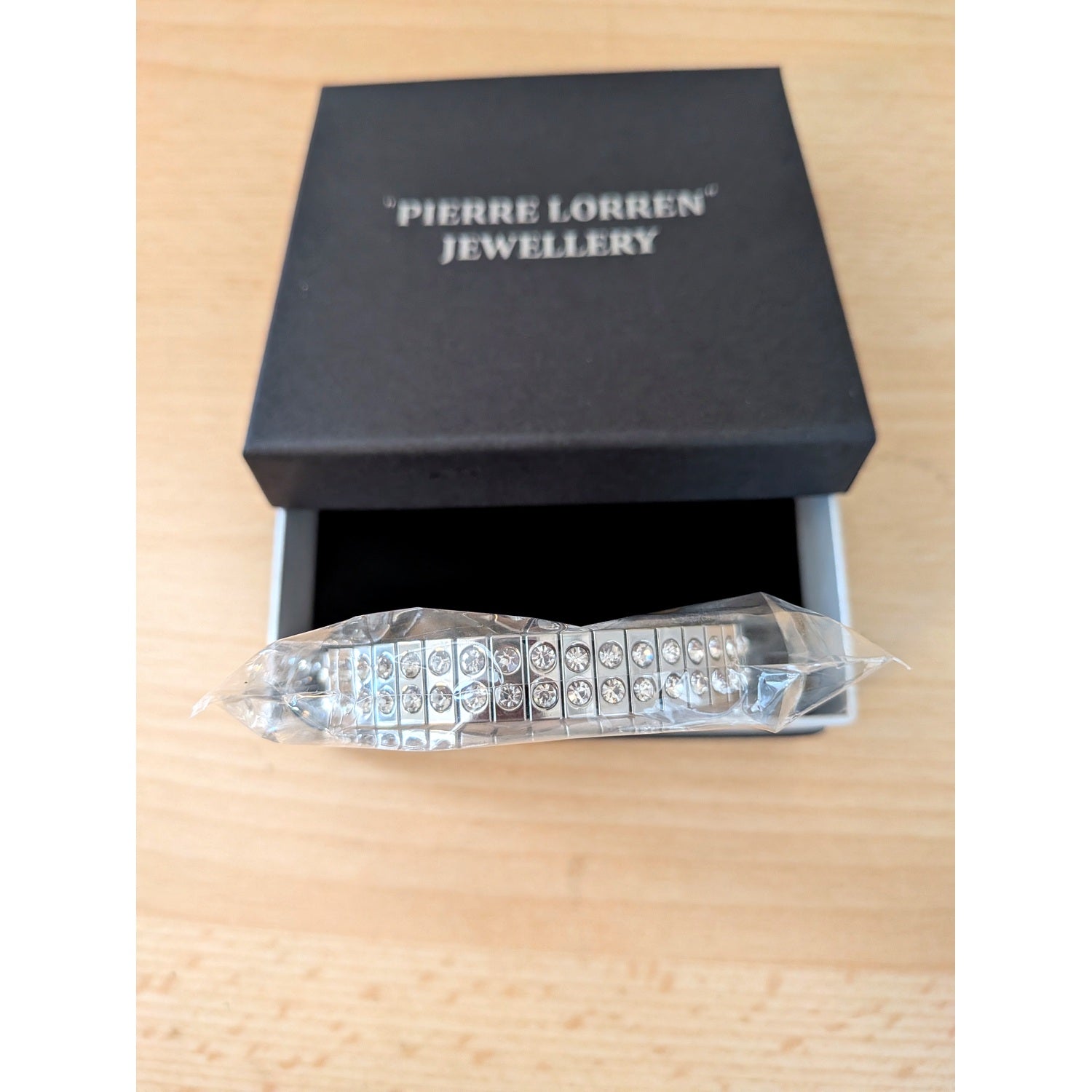 Pierre Lorren Silver Crystal Expandable Bracelet
