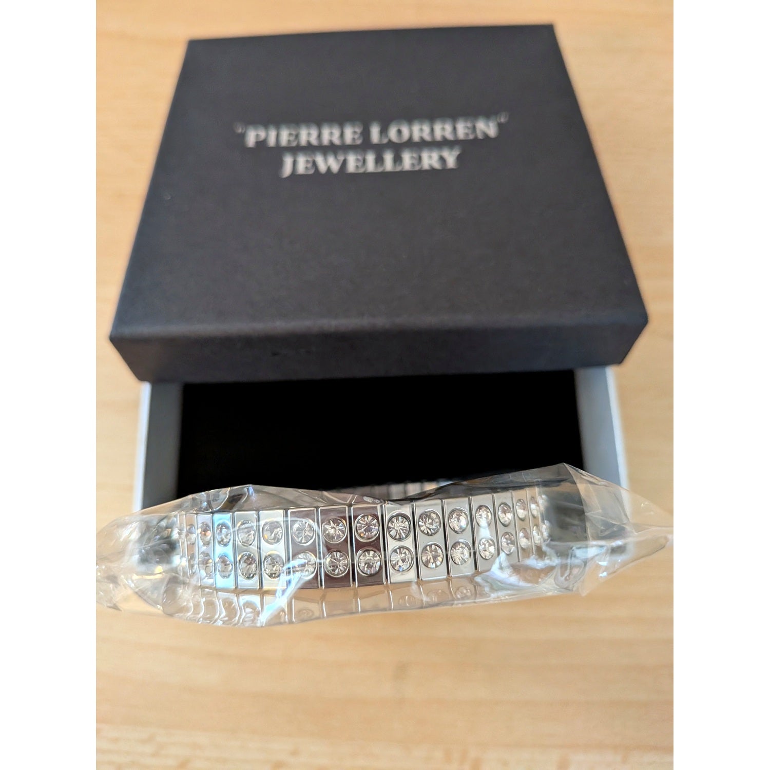 Pierre Lorren Silver Crystal Expandable Bracelet