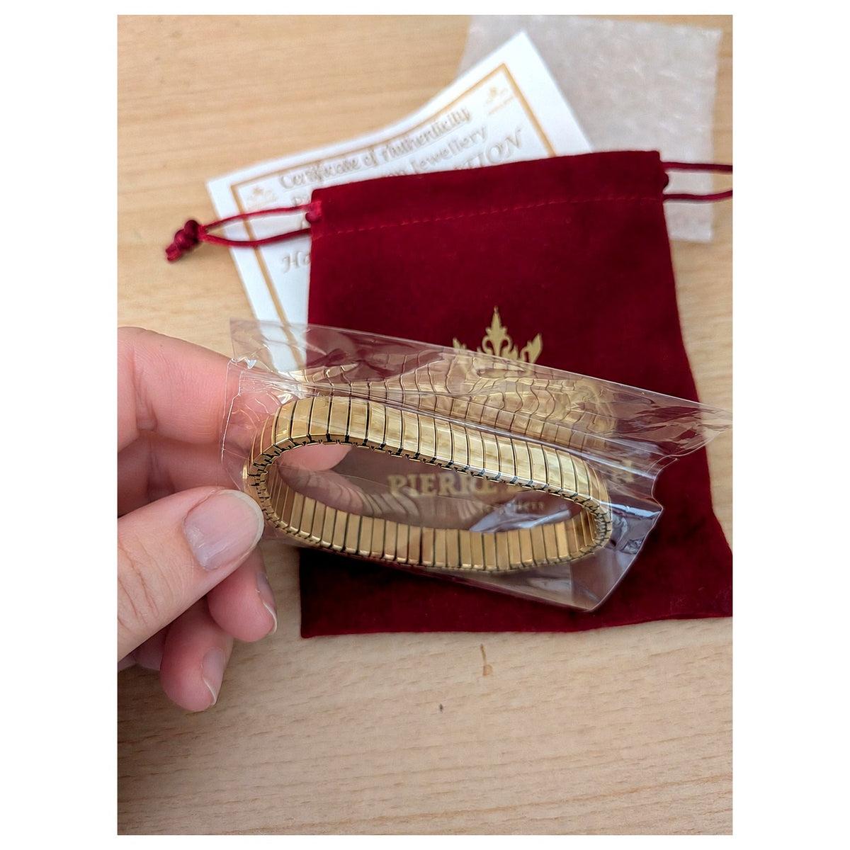 Pierre Lorren 24K Gold Sapphire-Blue Swarovski Bracelet