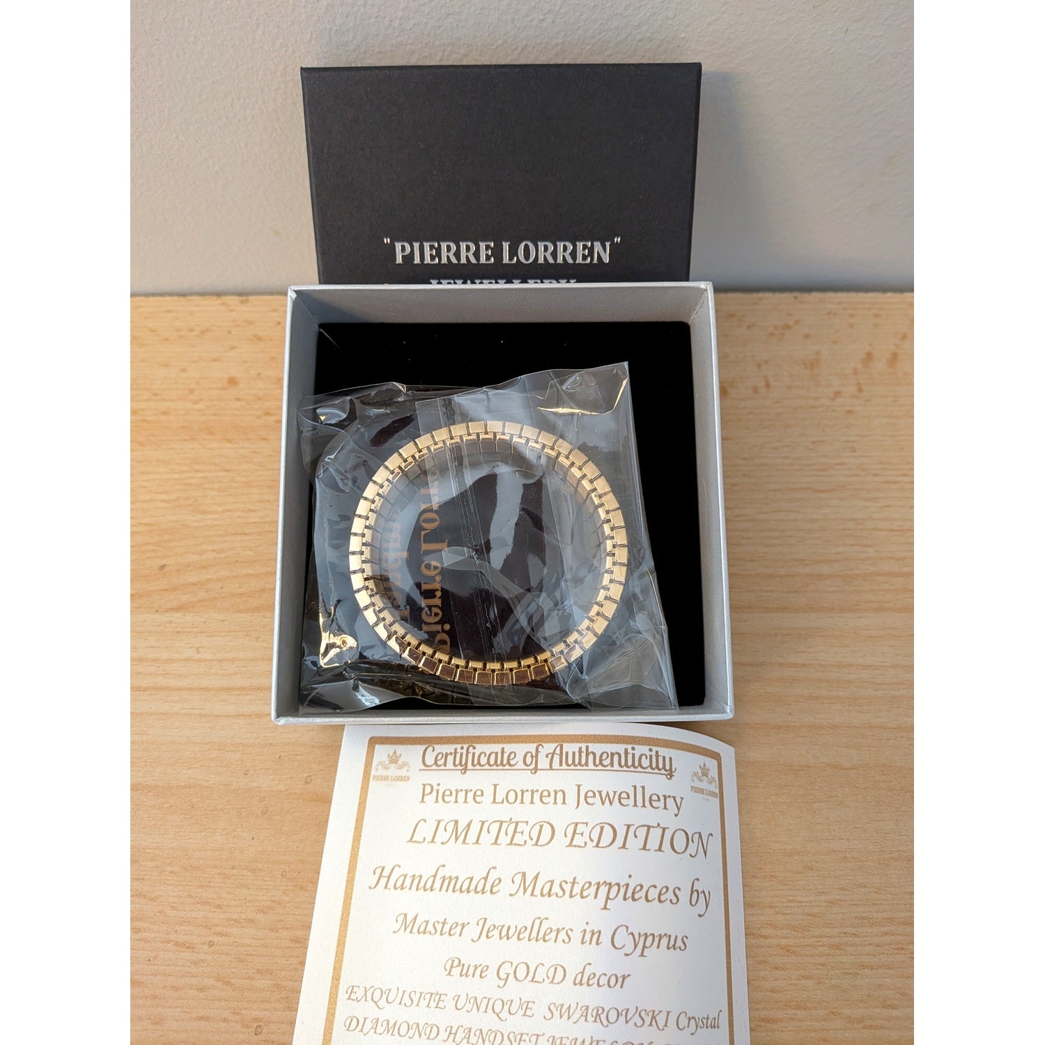 Pierre Lorren 24K Gold Citrine Swarovski Crystal Bracelet