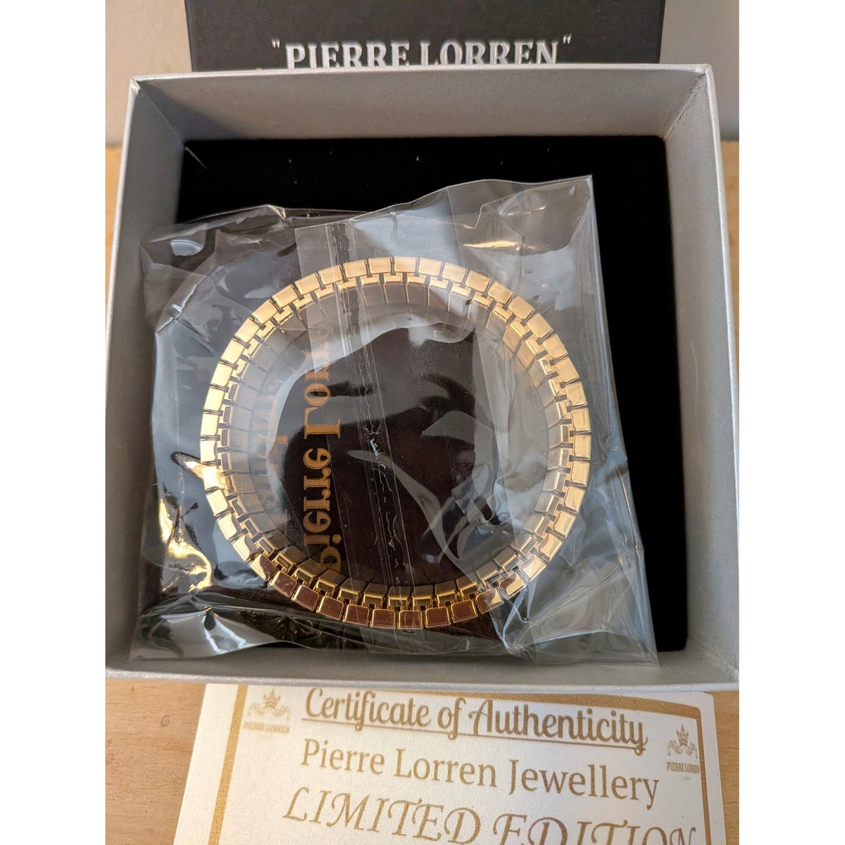 Pierre Lorren 24K Gold Citrine Swarovski Crystal Bracelet