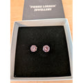 Pierre Lorren Round Pink Sapphire Solitaire Stud Earrings