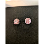 Pierre Lorren Round Pink Sapphire Solitaire Stud Earrings