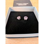 Pierre Lorren Round Pink Sapphire Solitaire Stud Earrings