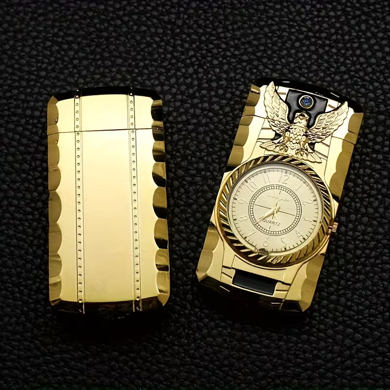 Gold-Tone Eagle Watch Butane Torch Lighter
