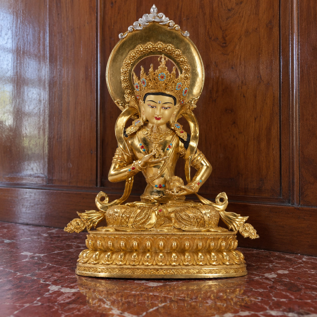 Handcrafted Gold-Plated Tibetan Buddha
