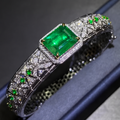 925 Sterling Silver Green Moissanite Bracelet