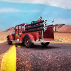 Handmade Rustic Metal Firetruck