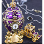 Fabergé Style Purple Enamel Egg Trinket Box