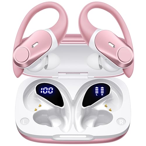 50dB ANC Wireless Sport Earbuds with Charging Case - Rose Gold