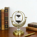Rotating Peacock Brass Hourglass Sand Timer