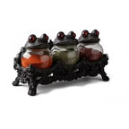 3-Piece Frog Apothecary Spice Jar Set with Stand