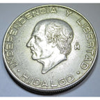 1956 Mexico Hidalgo Silver 5 Pesos Coin