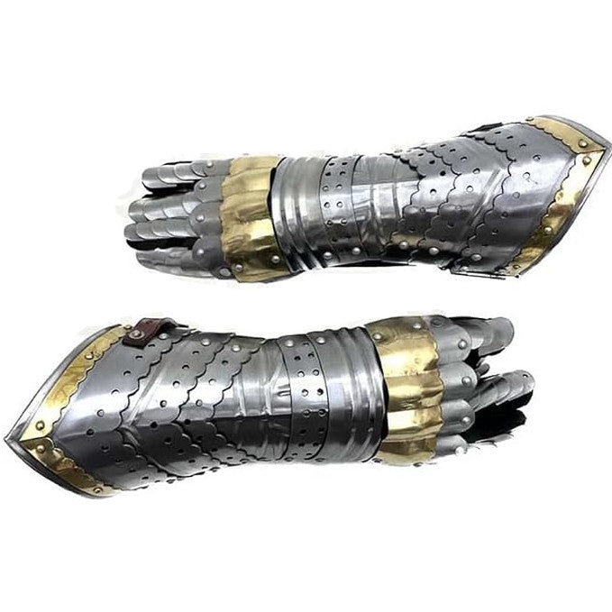 Handcrafted Medieval Brass Gauntlets