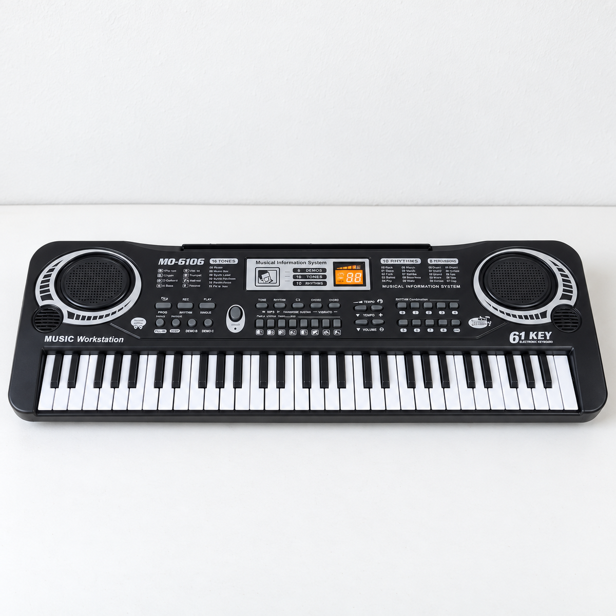 61-Key Portable Electronic Keyboard with Microphone