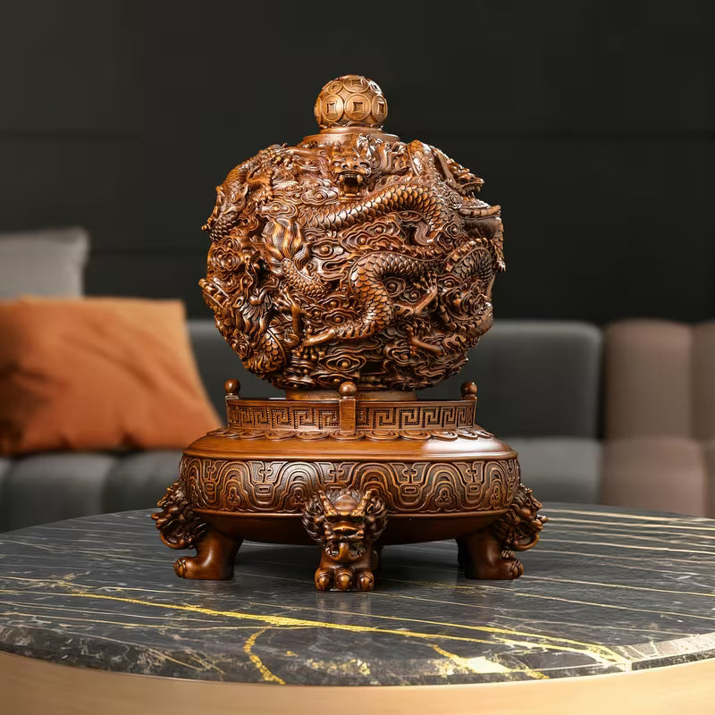 Nine Dragons Qiankun 360° Rotating Sculpture