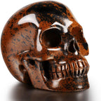 Red Obsidian Hand Carved Gemstone Skull