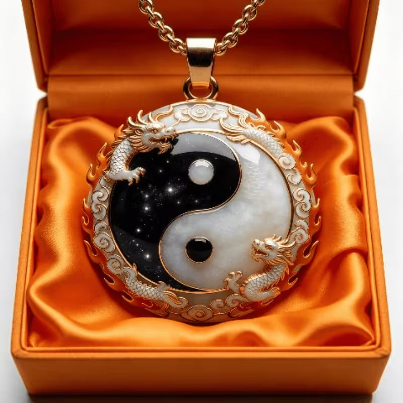 Dual-Sided Dragon Yin-Yang Pendant Necklace