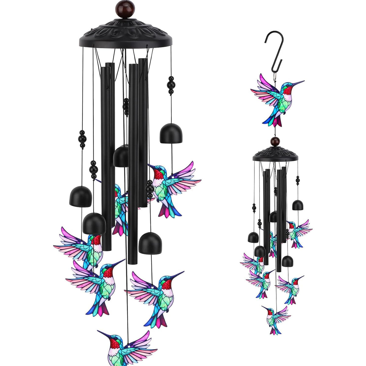 Hummingbird Metal Outdoor Wind Chimes